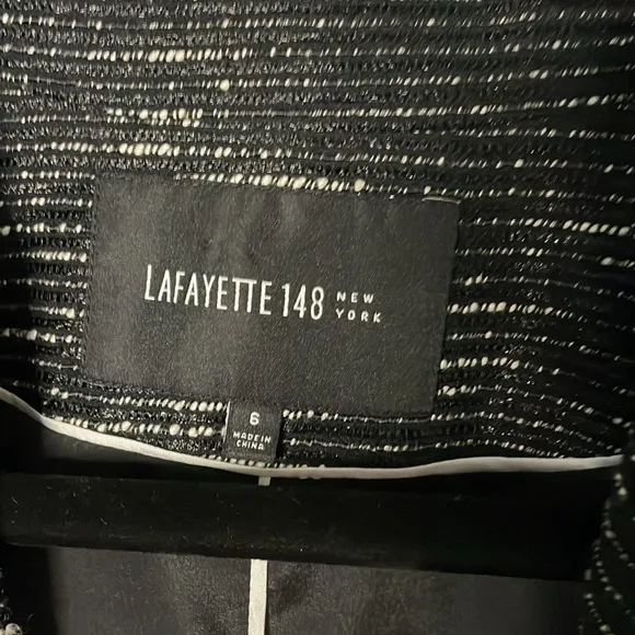 Lafayette 148 New York Tweed Blazer silk blend Jacket Sz 6