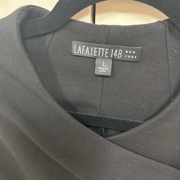 LAFAYETTE 148 Women Black Extrafine Wool Sweater sleeves jacket blazer - sz L