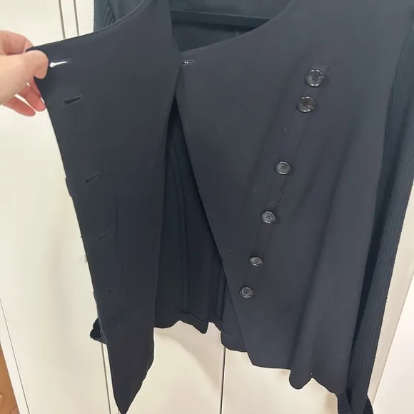 LAFAYETTE 148 Women Black Extrafine Wool Sweater sleeves jacket blazer - sz L