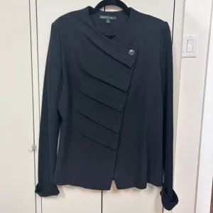 LAFAYETTE 148 Women Black Extrafine Wool Sweater sleeves jacket blazer - sz L