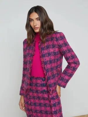 L'AGENCE - Angelina Tweed Jacket - Midnight/Acai/Ruby Tweed