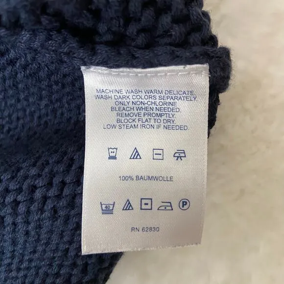 Lands, End Aran Cable Crew Neck Sweater Size Large