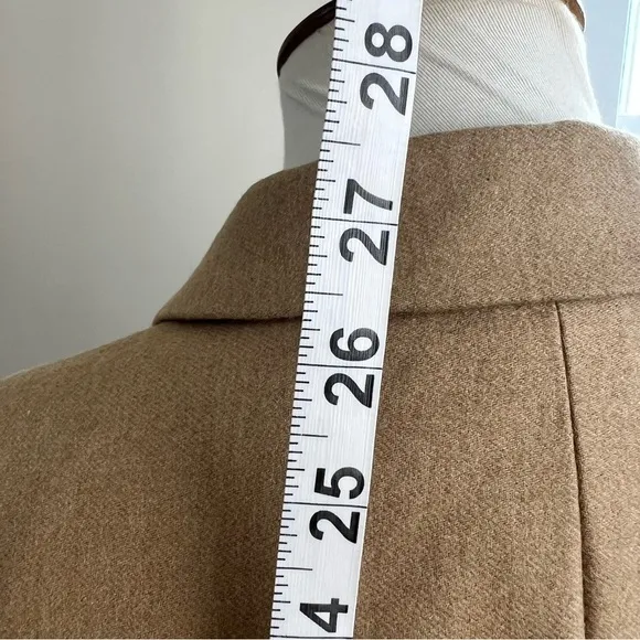 Lands End Blazer Cashmere Wool Lycra Blend Blazer Tan Size 14 - Light Academia