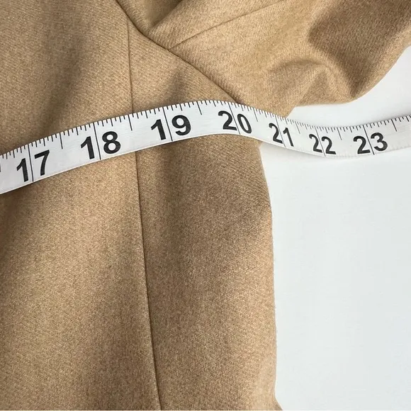 Lands End Blazer Cashmere Wool Lycra Blend Blazer Tan Size 14 - Light Academia