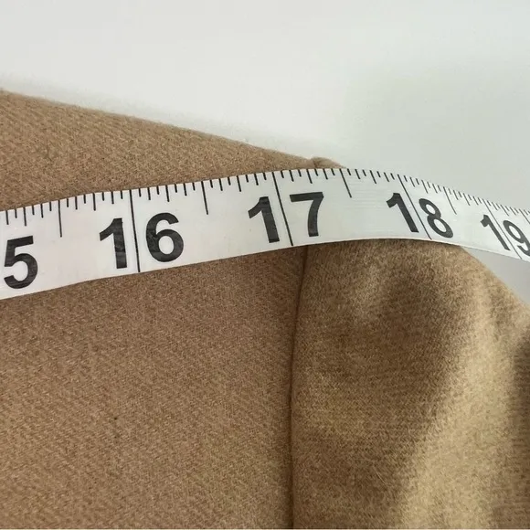 Lands End Blazer Cashmere Wool Lycra Blend Blazer Tan Size 14 - Light Academia