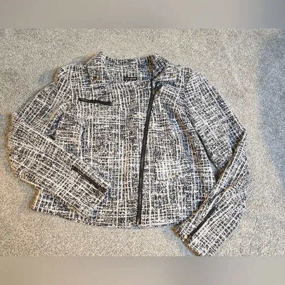 Lane Bryant Zipper Front Blazer/Jacket Size 14 NWT Black &amp; White