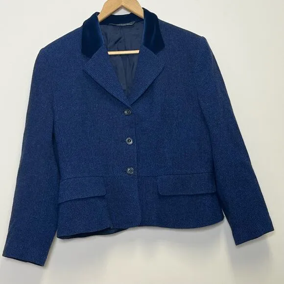 Laura Ashley Wool Blend Tweed Blazer Riding Jacket 12