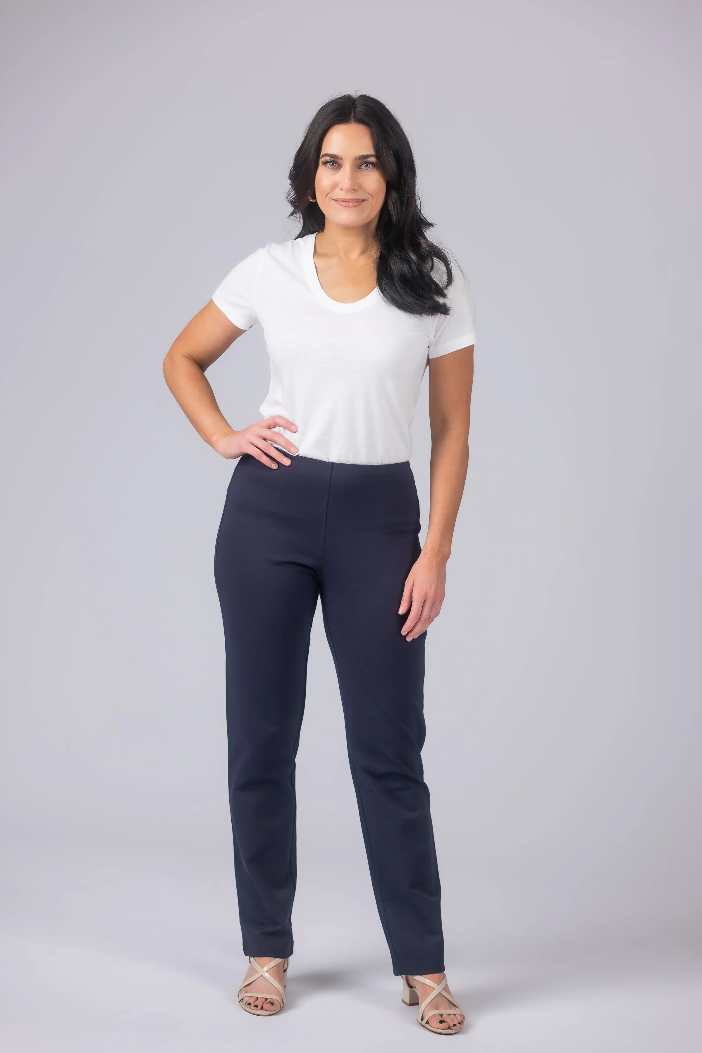 Laura Double Knit Straight Leg Pant
