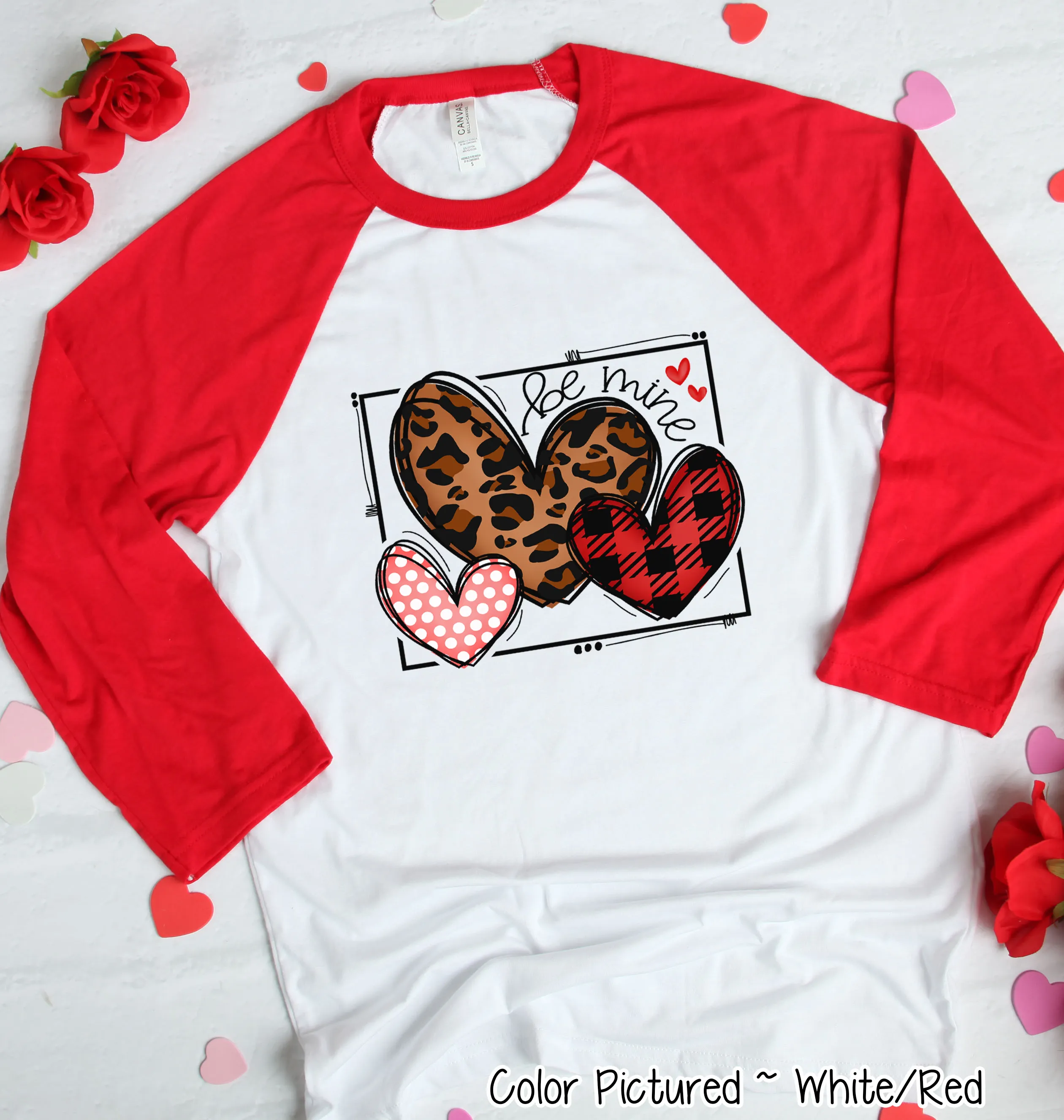 Leopard, Buffalo Plaid, Polka Dot, Heart Trio Valentine Shirt