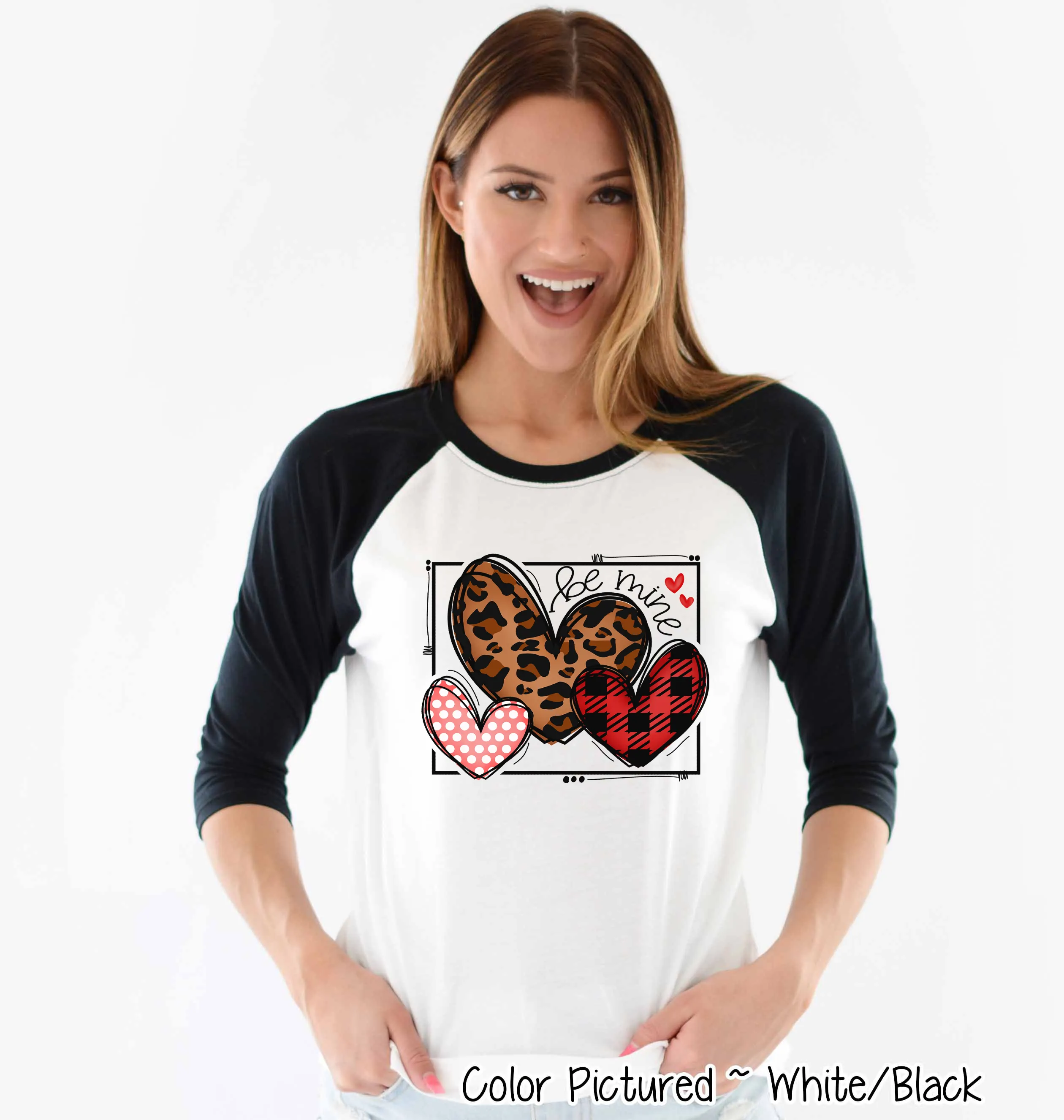 Leopard, Buffalo Plaid, Polka Dot, Heart Trio Valentine Shirt