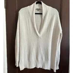 LILLA P |  Shawl Collar Tunic Sweater in Coconut  / Cream | Size S