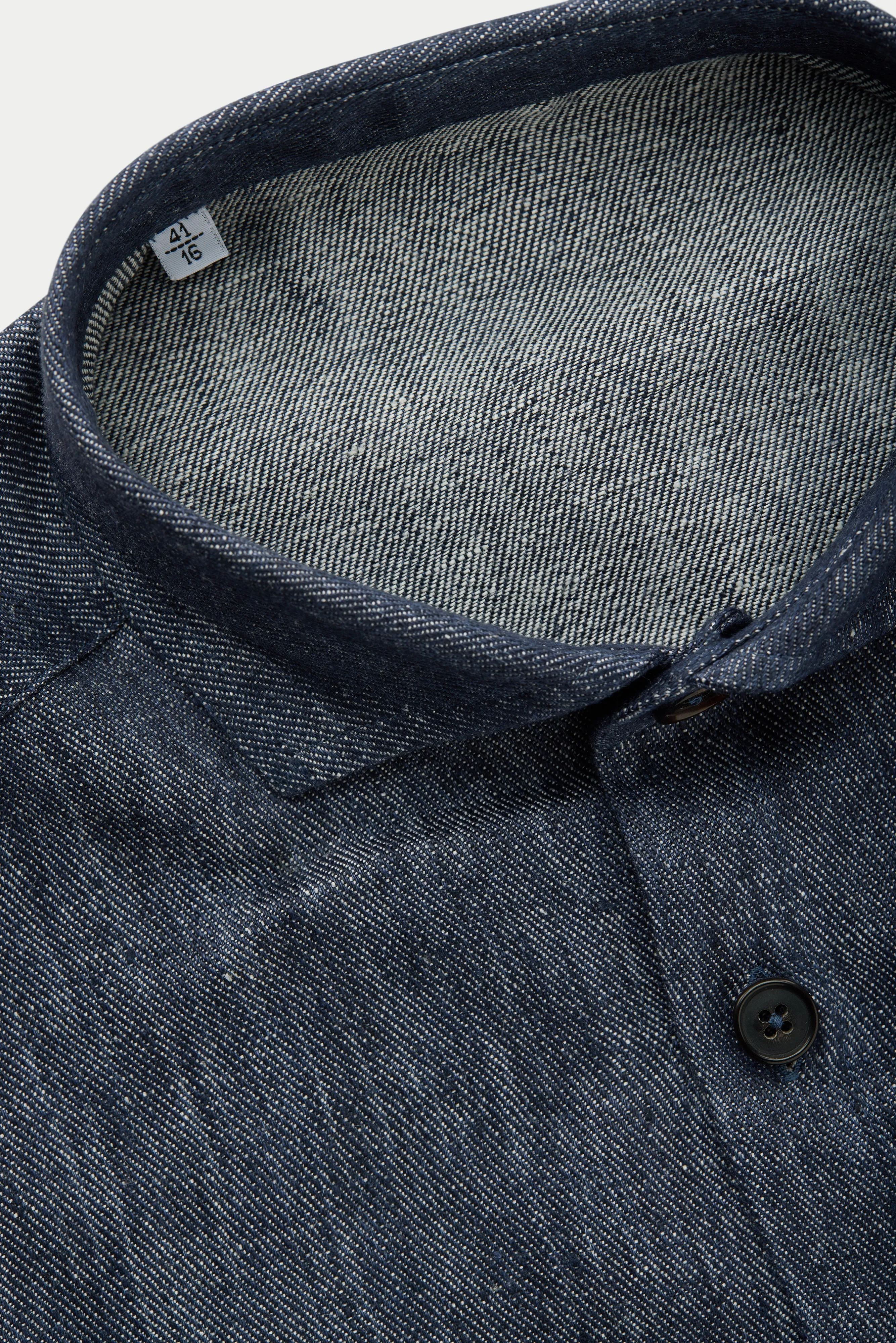 Linen Shirt Jacket Denim