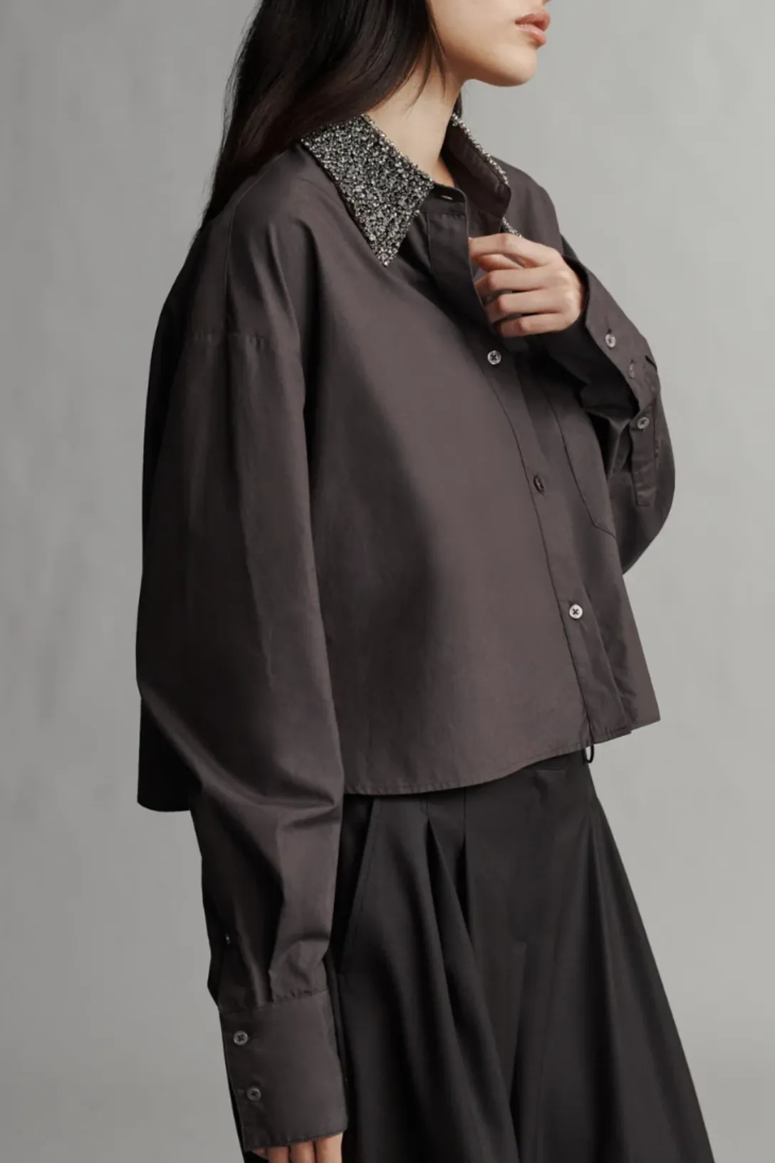 Little Big Joe Shirt With Crystal Collar | Fudge