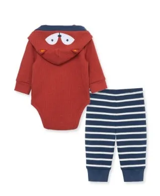 Little Me Fox Stripe Bodysuit Pant