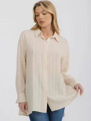 LONG SLEEVE BUTTON UP STRIPES SHIRT TOP