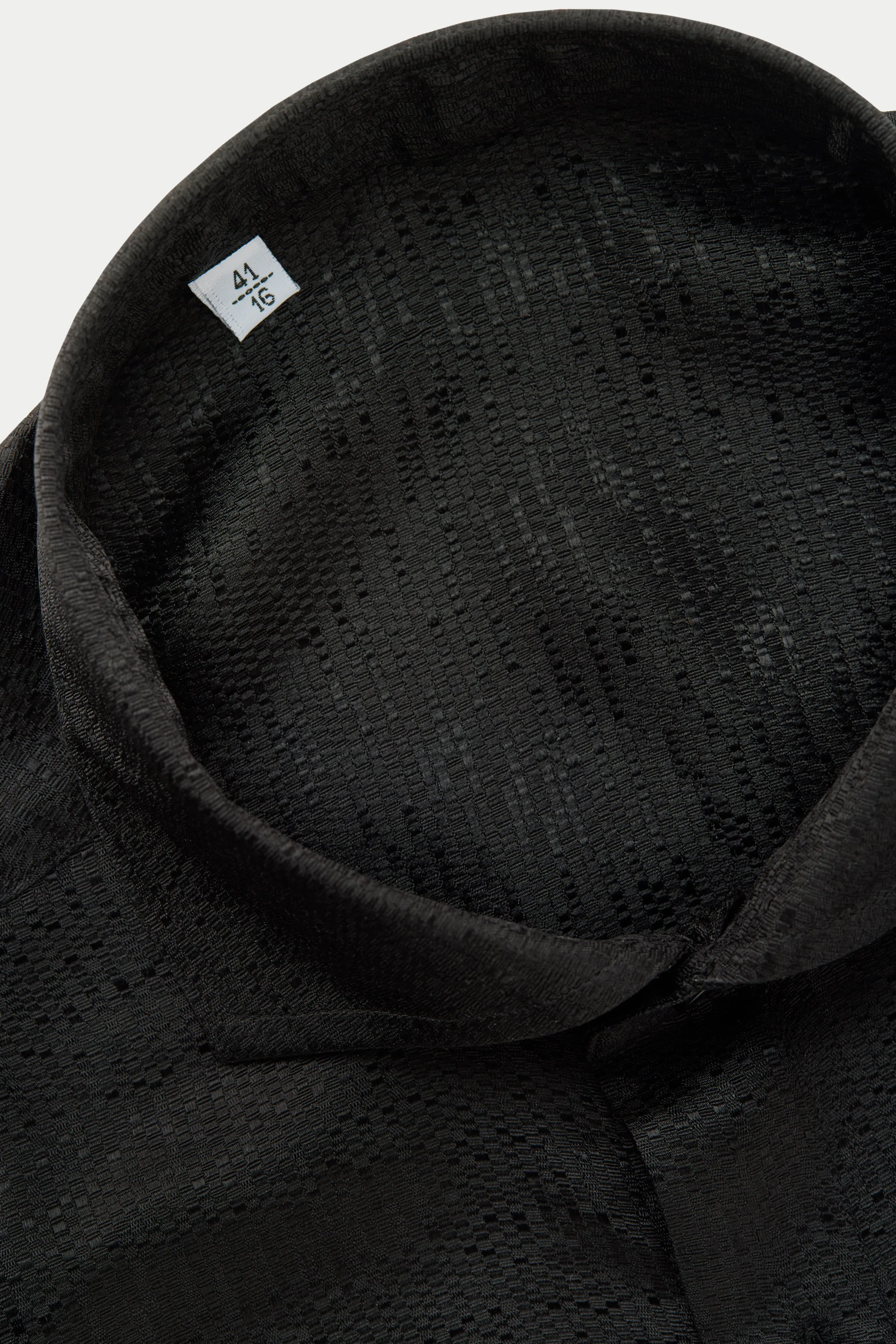 Long Sleeve Silk Jacquard Shirt Black