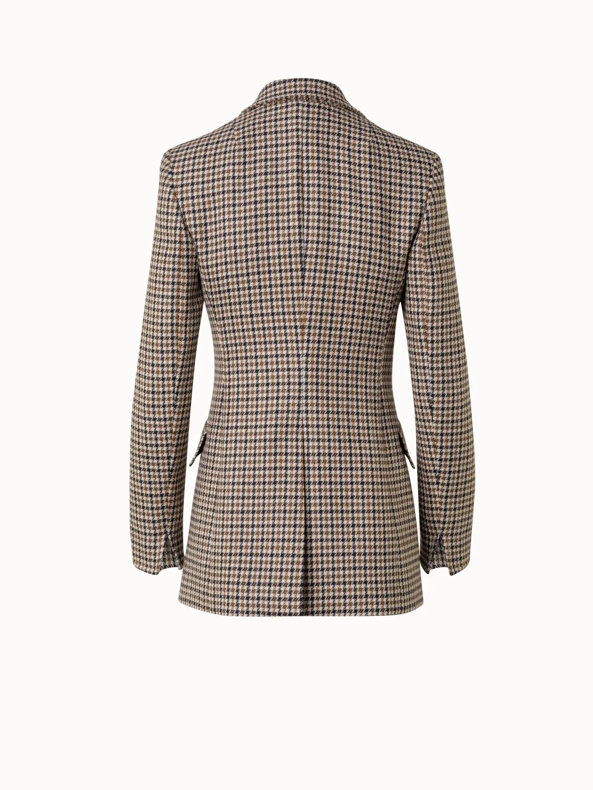 Long Virgin Wool Houndstooth Boyfriend Blazer