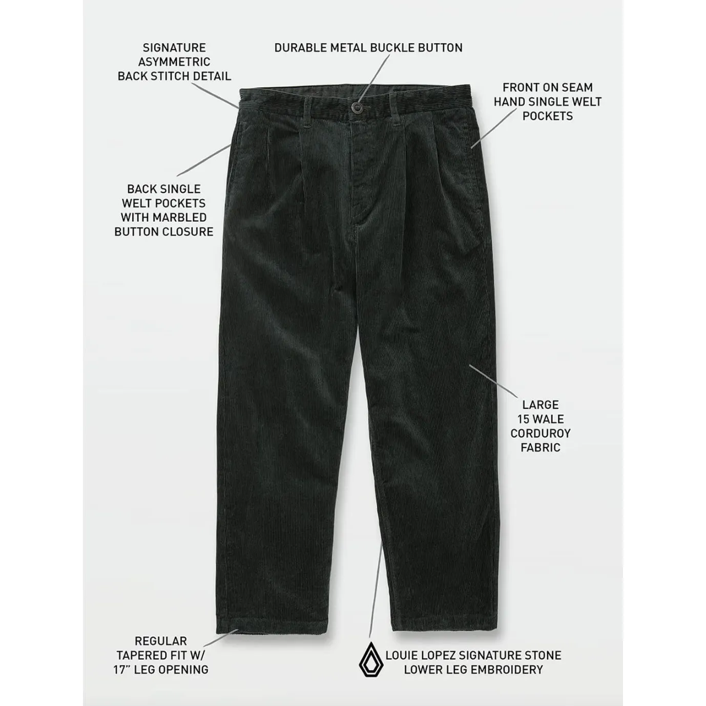 LOUIE LOPEZ TAPERED CORD PANT