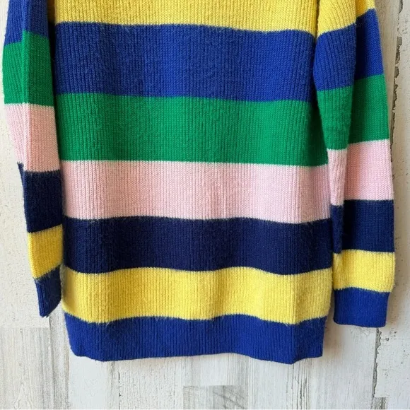 Lovers   Friends Marianne Tropical Stripe Turtleneck Oversized Sweater Size XS