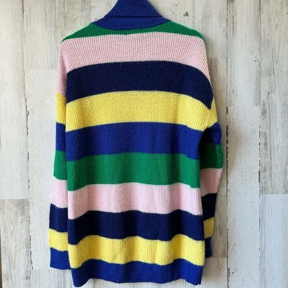 Lovers   Friends Marianne Tropical Stripe Turtleneck Oversized Sweater Size XS