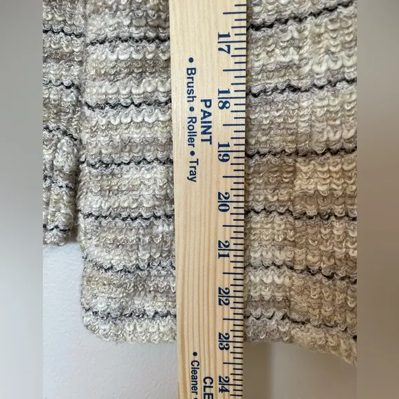 Lucky Brand Marled Cream Tweed Knit Moto Zip Jacket Blazer Size Medium