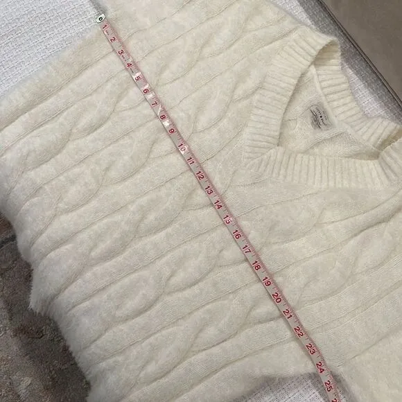 Lucky Cashmere Long Sleeve Off-White Sweater Size Large