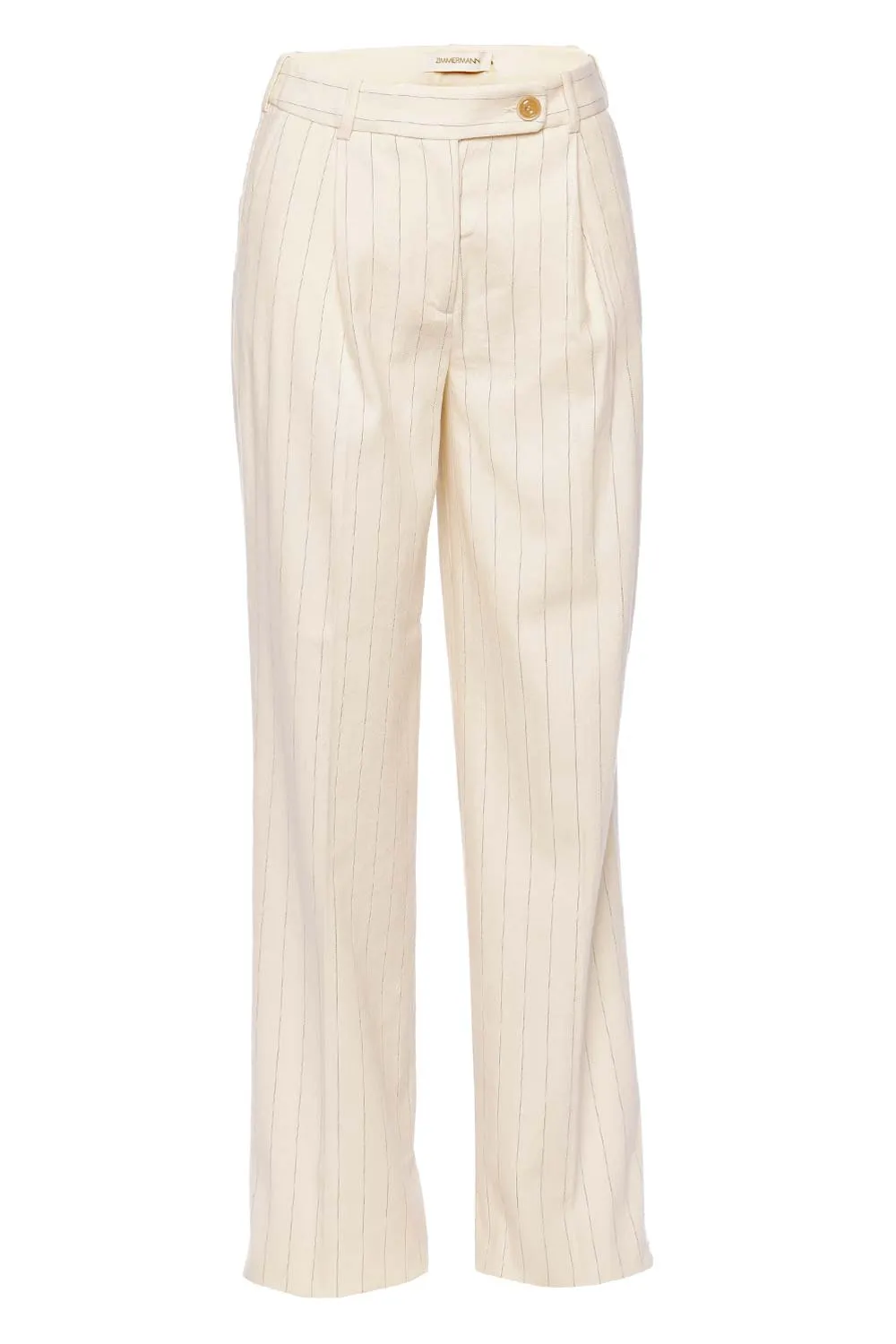 Luminosity Cream Stripe Pleated Front Pant
