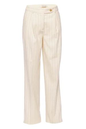 Luminosity Cream Stripe Pleated Front Pant