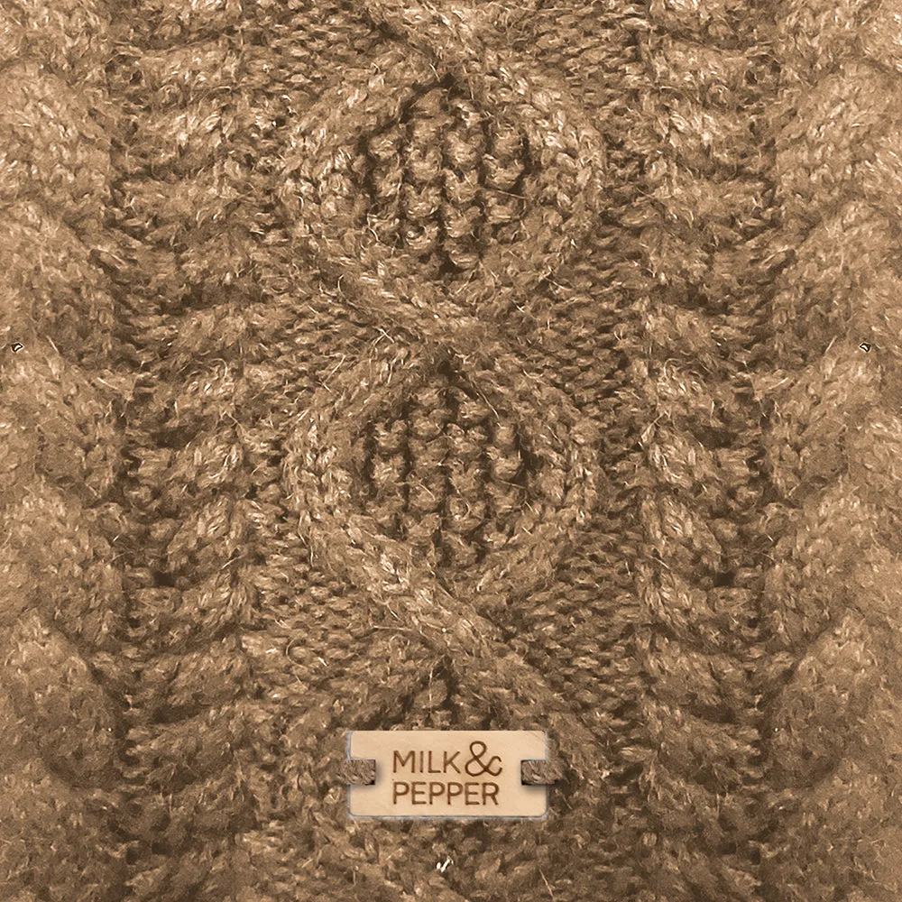 LUXE Cable Dog Sweater in Camel