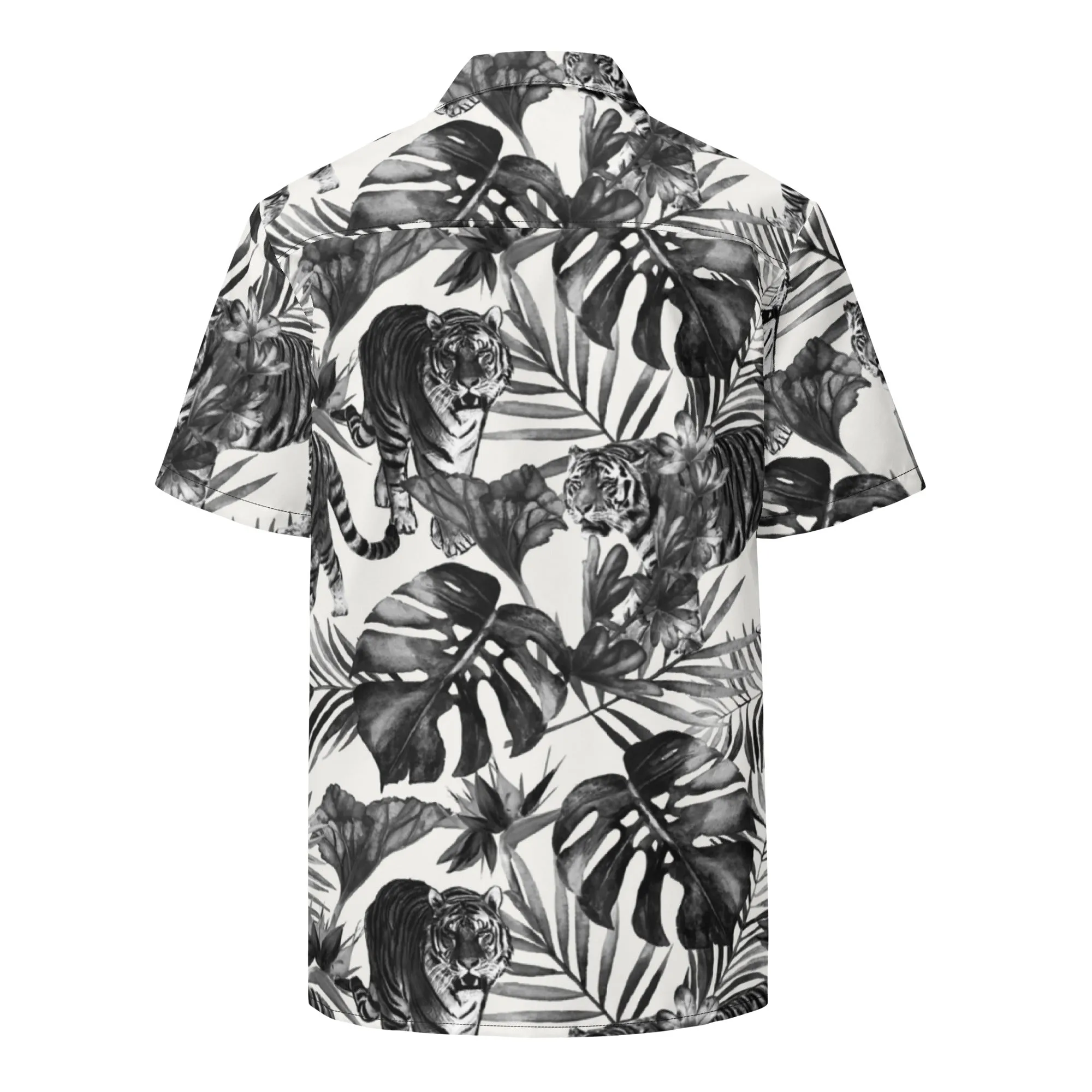 Maadish | Grey Tiger & Floral  Button-Up Shirt
