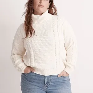 Madewell Cable Turtleneck Sweater 2X