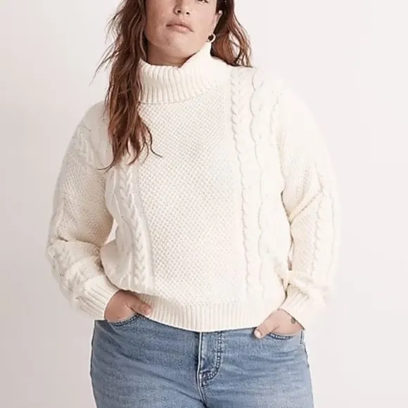Madewell Cable Turtleneck Sweater 2X