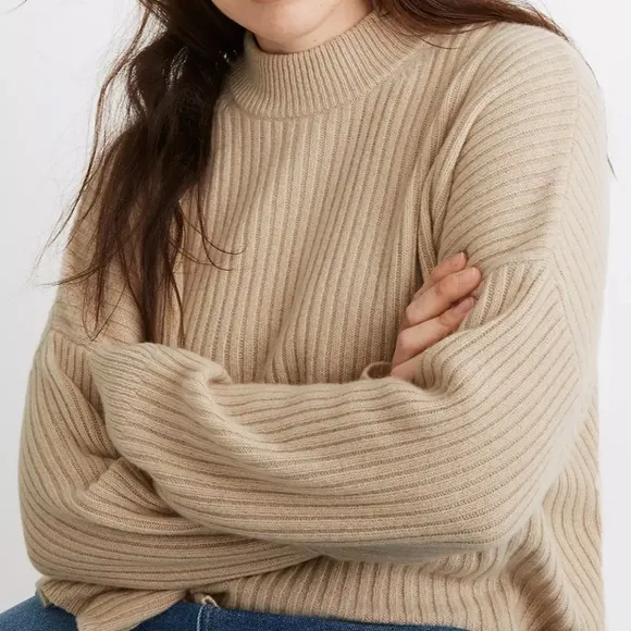Madewell Cashmere And Wool Mockneck Sweater