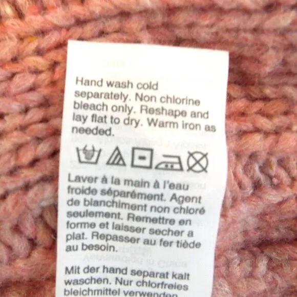 Madewell Pink Bubble Sleeve Cable Knit Open Front Cardigan Sweater Size Medium