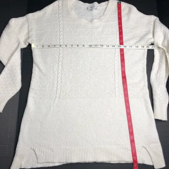 Madewell Texture-Play Ivory Cream Pullover Cable Knit Sweater Medium