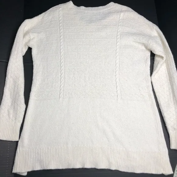 Madewell Texture-Play Ivory Cream Pullover Cable Knit Sweater Medium
