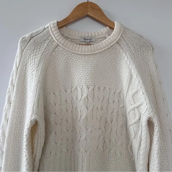 Madewell Wool Copenhagen Cable Knit Sweater