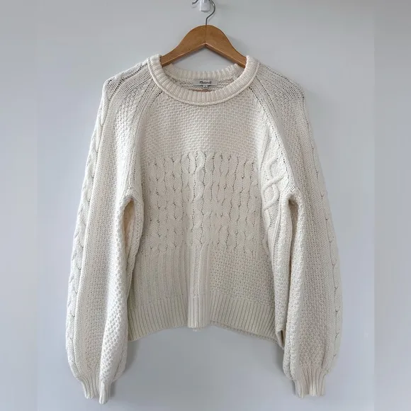 Madewell Wool Copenhagen Cable Knit Sweater
