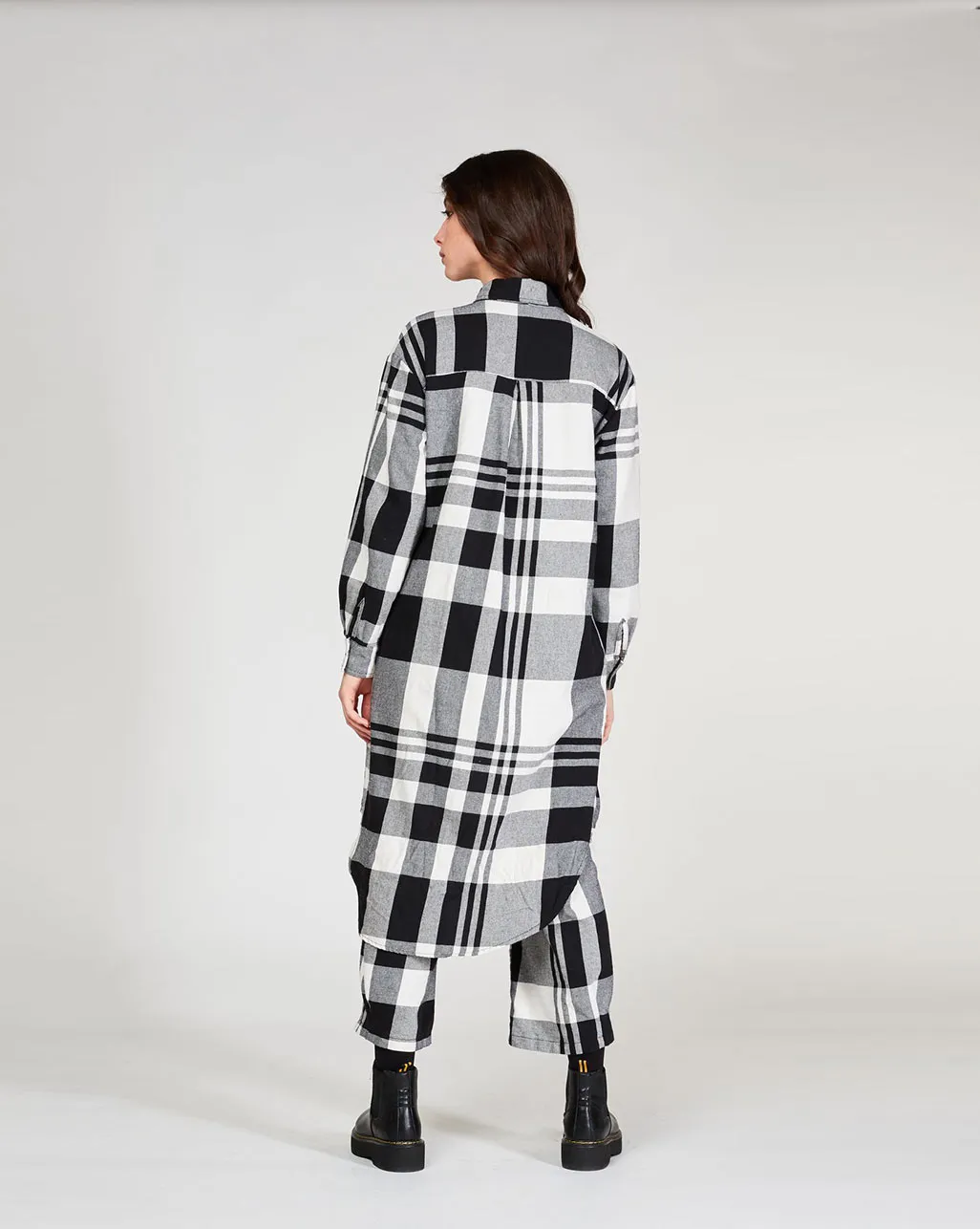 Madras Plaid Button-Up Shirtdress