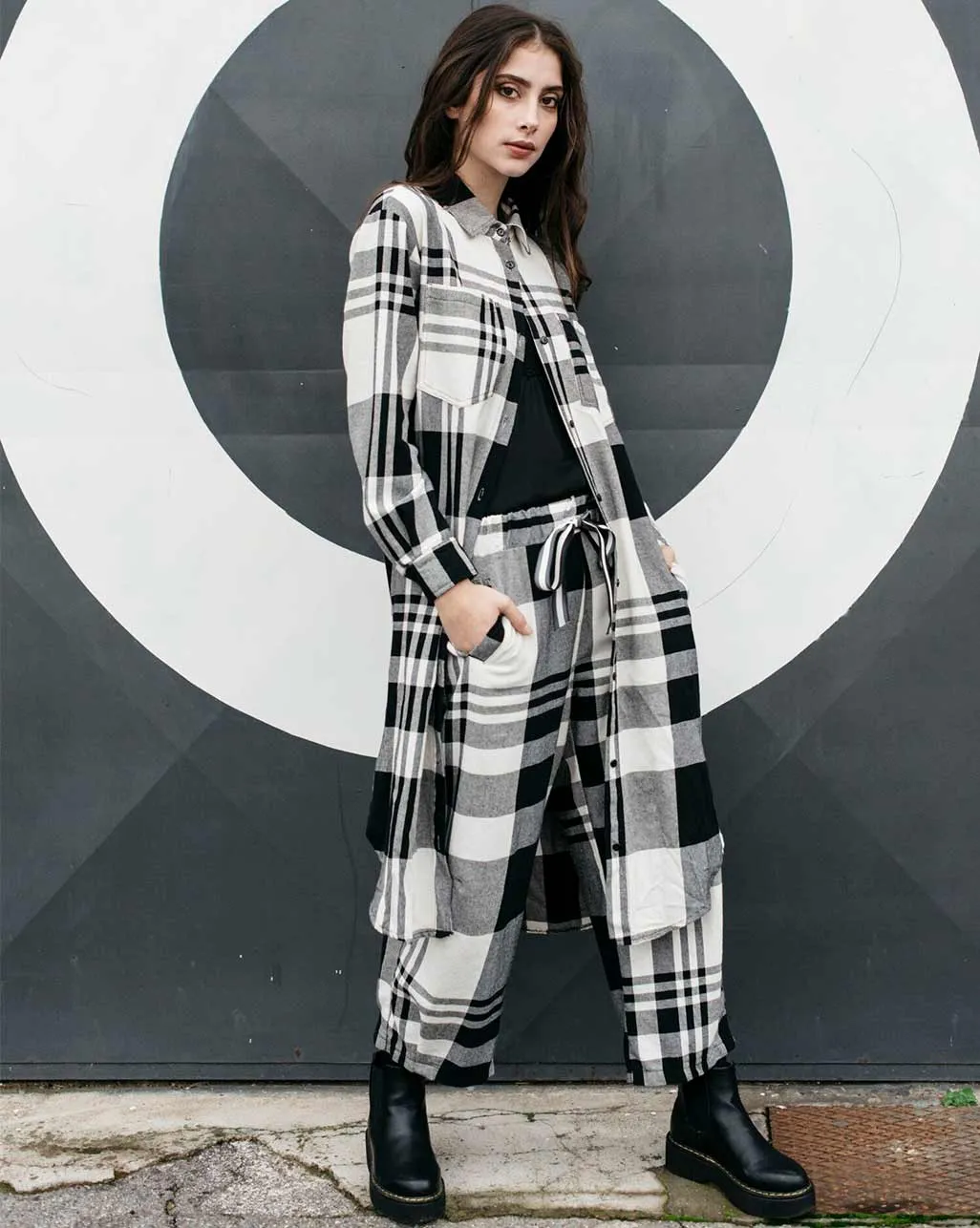 Madras Plaid Button-Up Shirtdress