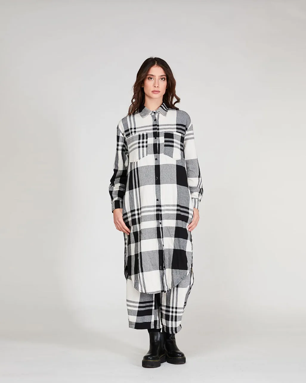 Madras Plaid Button-Up Shirtdress
