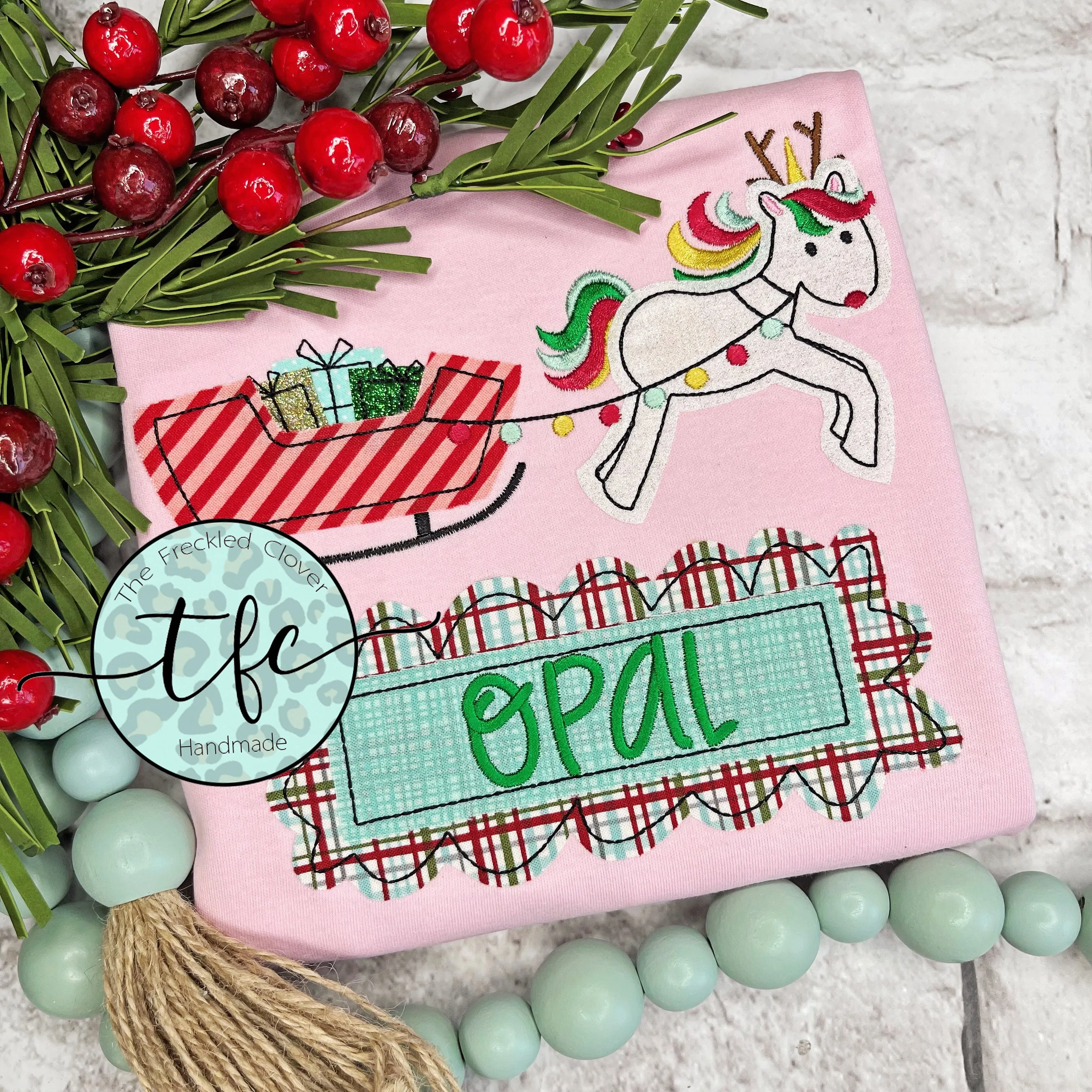 {Magical Christmas} applique tee