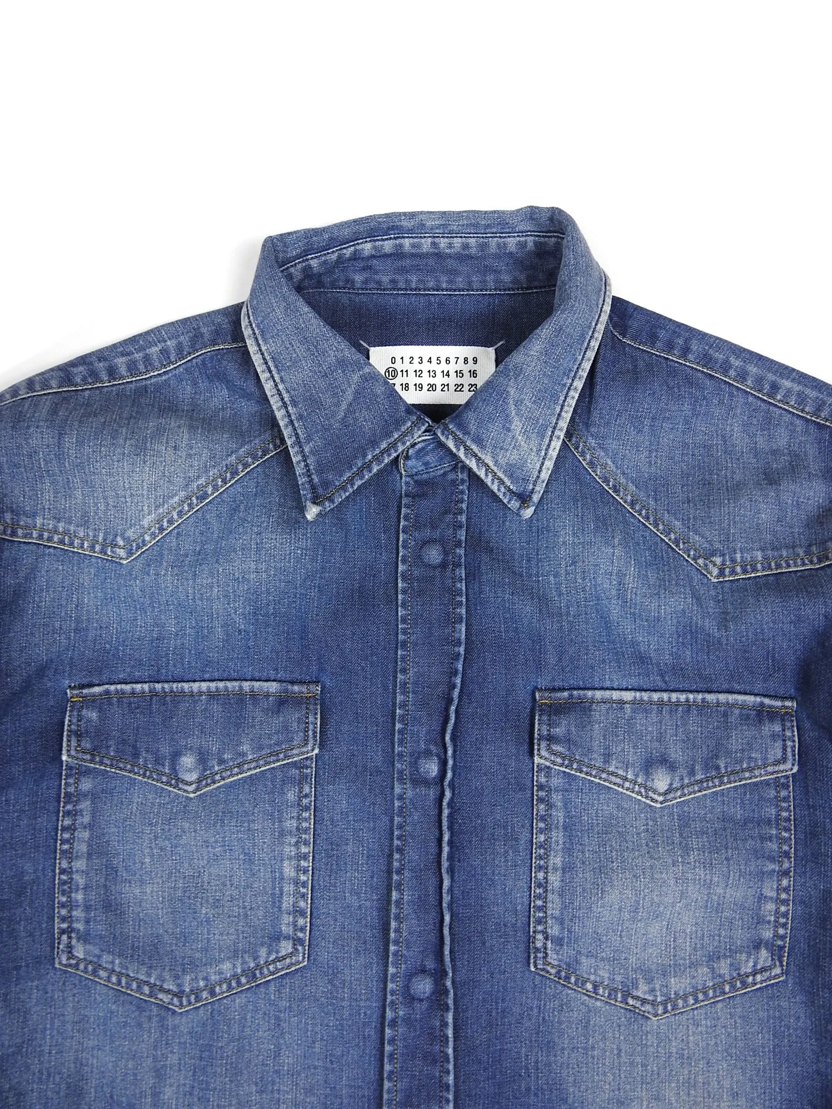 Maison Margiela Denim Snap Button Western Shirt Size 48
