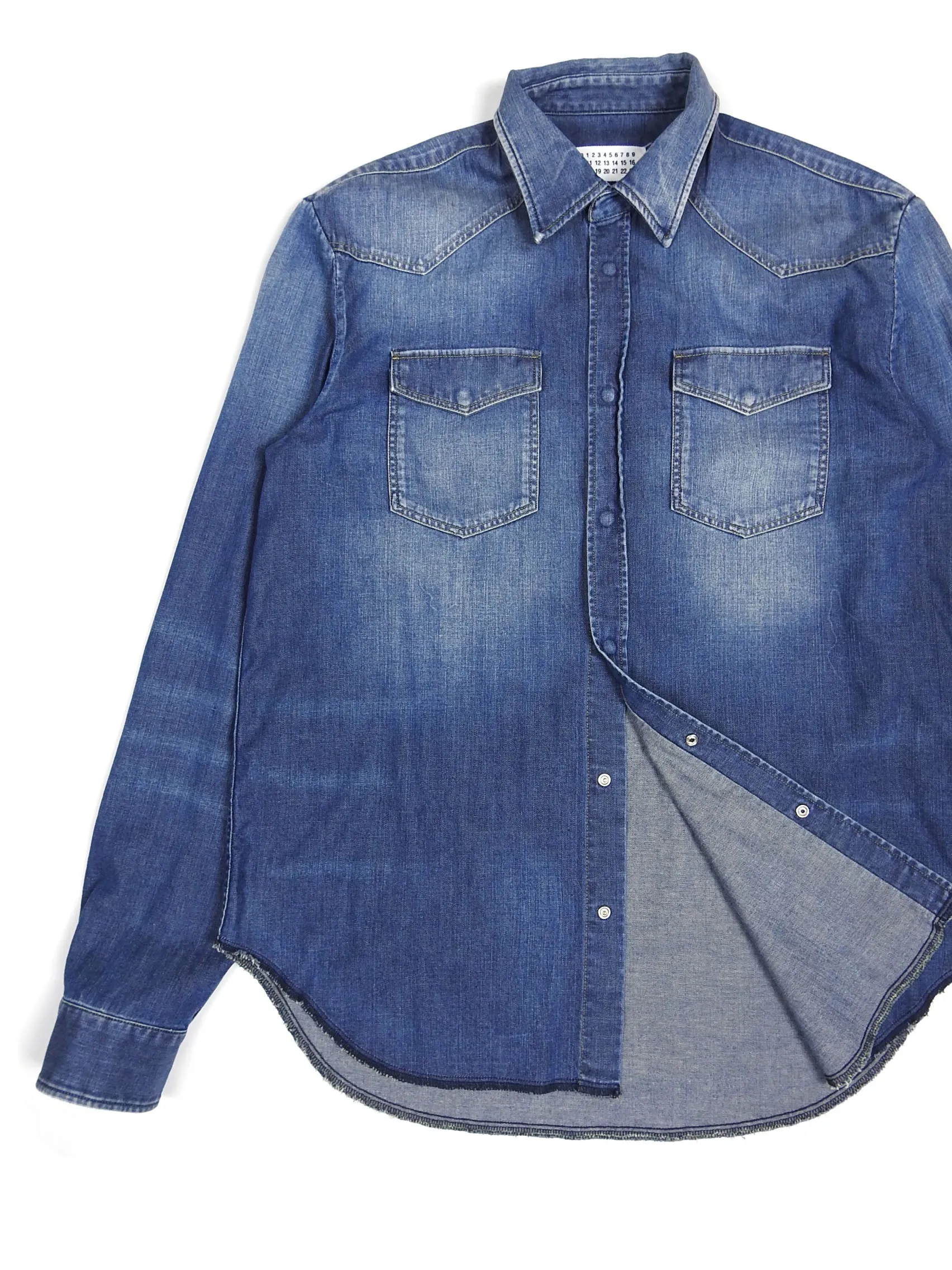 Maison Margiela Denim Snap Button Western Shirt Size 48