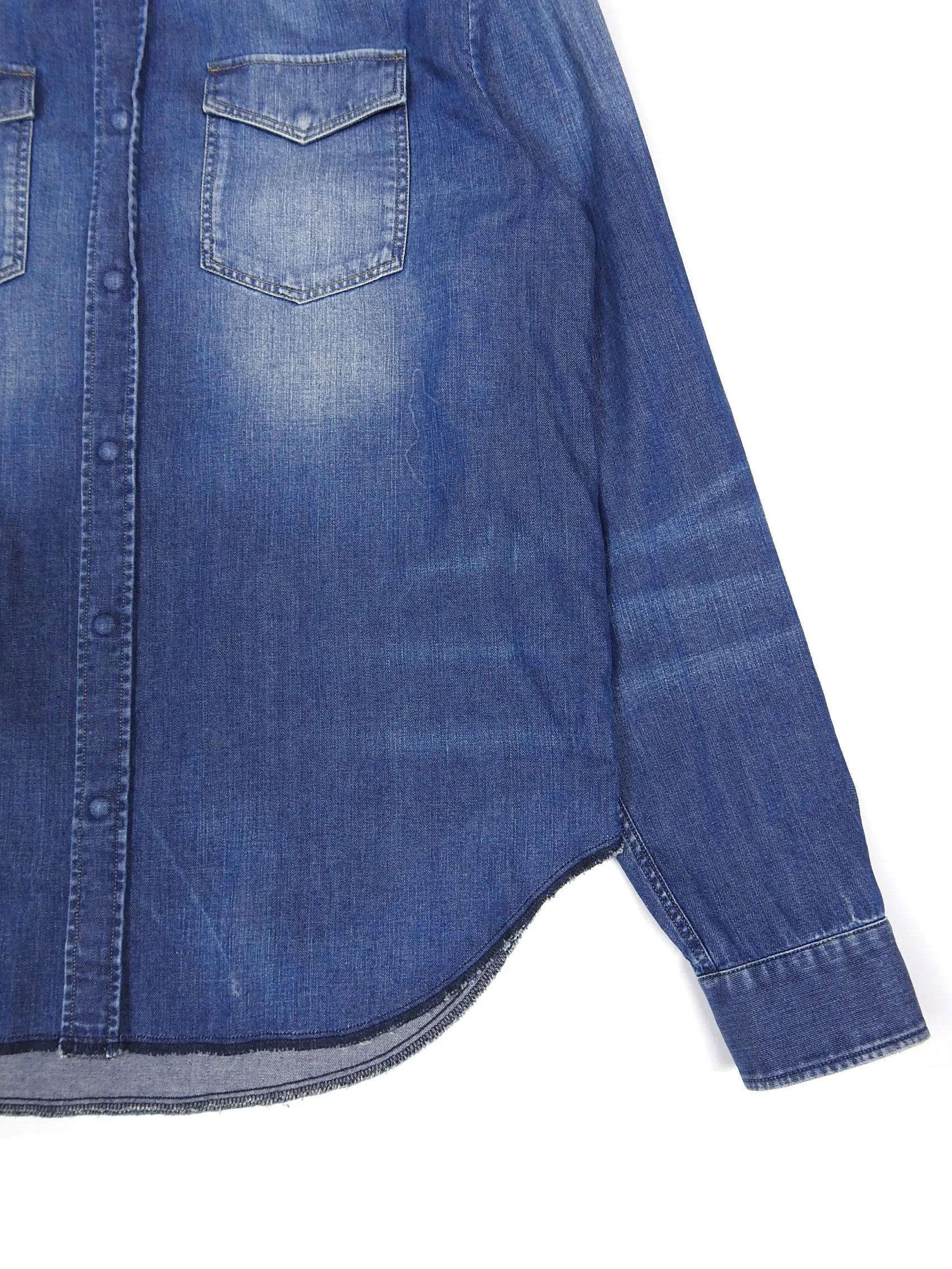 Maison Margiela Denim Snap Button Western Shirt Size 48