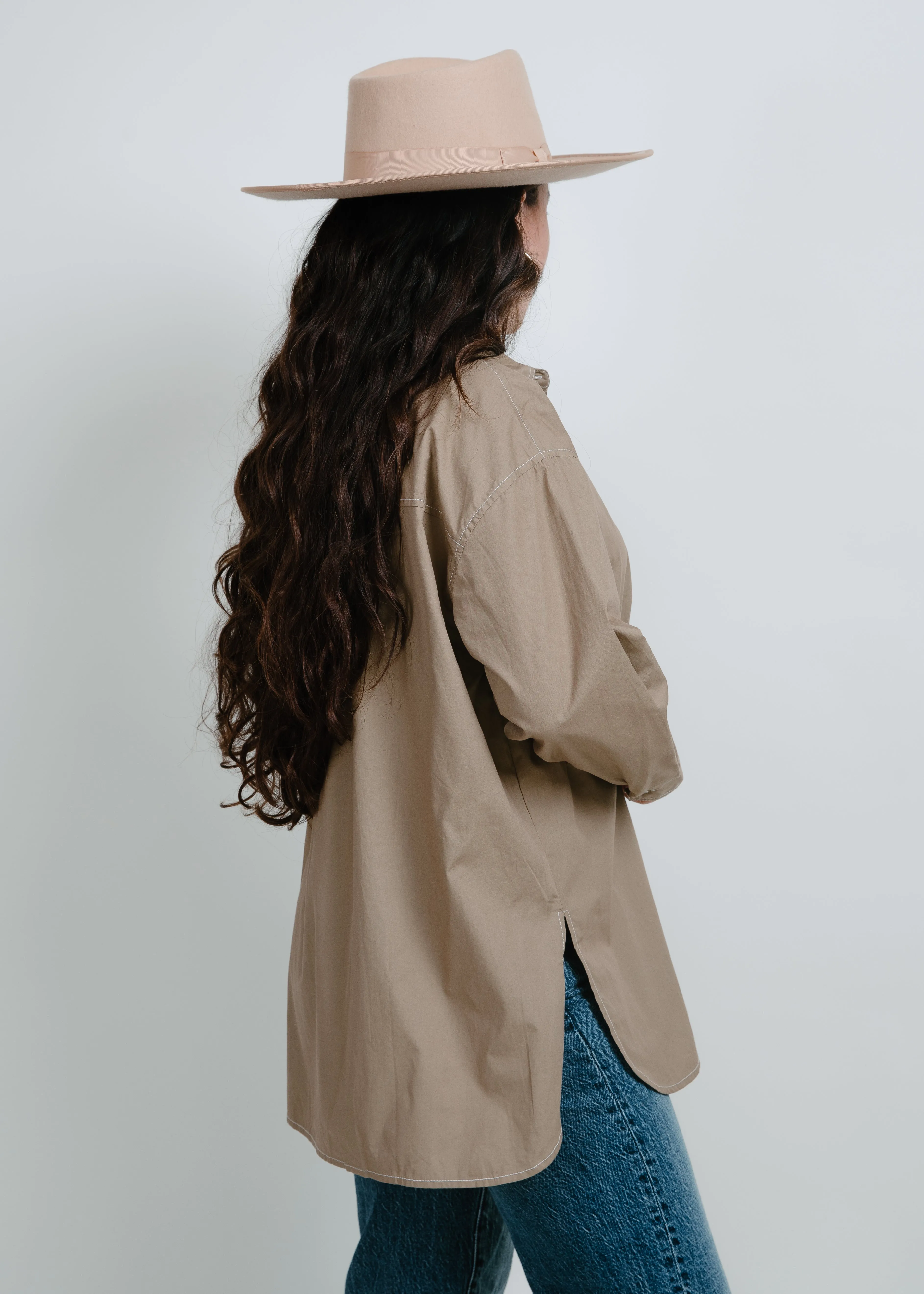 Make Way Button Up Blouse - Olive