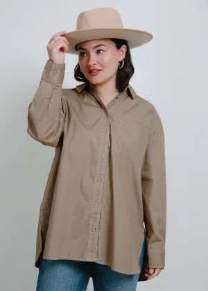 Make Way Button Up Blouse - Olive