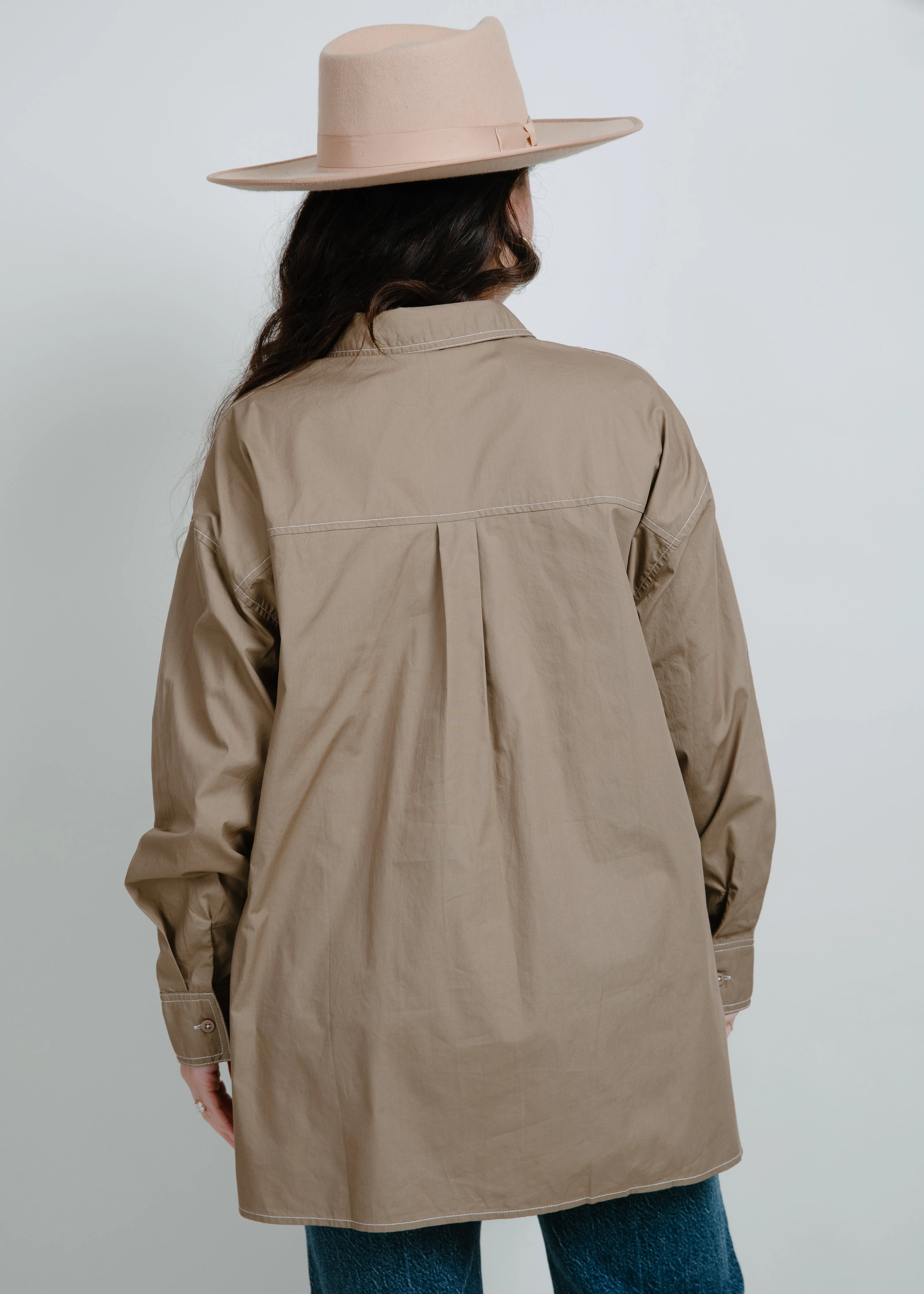 Make Way Button Up Blouse - Olive