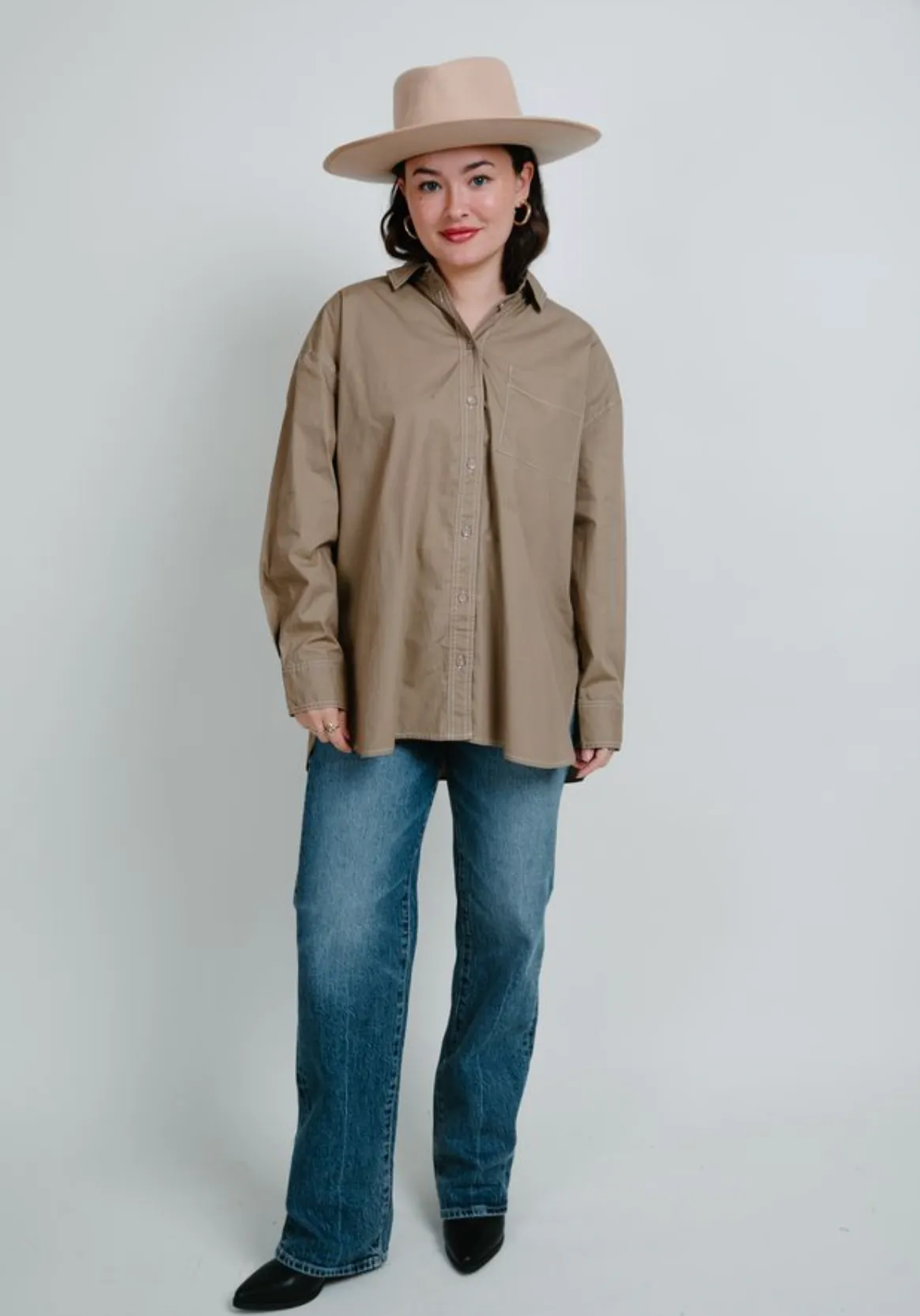 Make Way Button Up Blouse - Olive