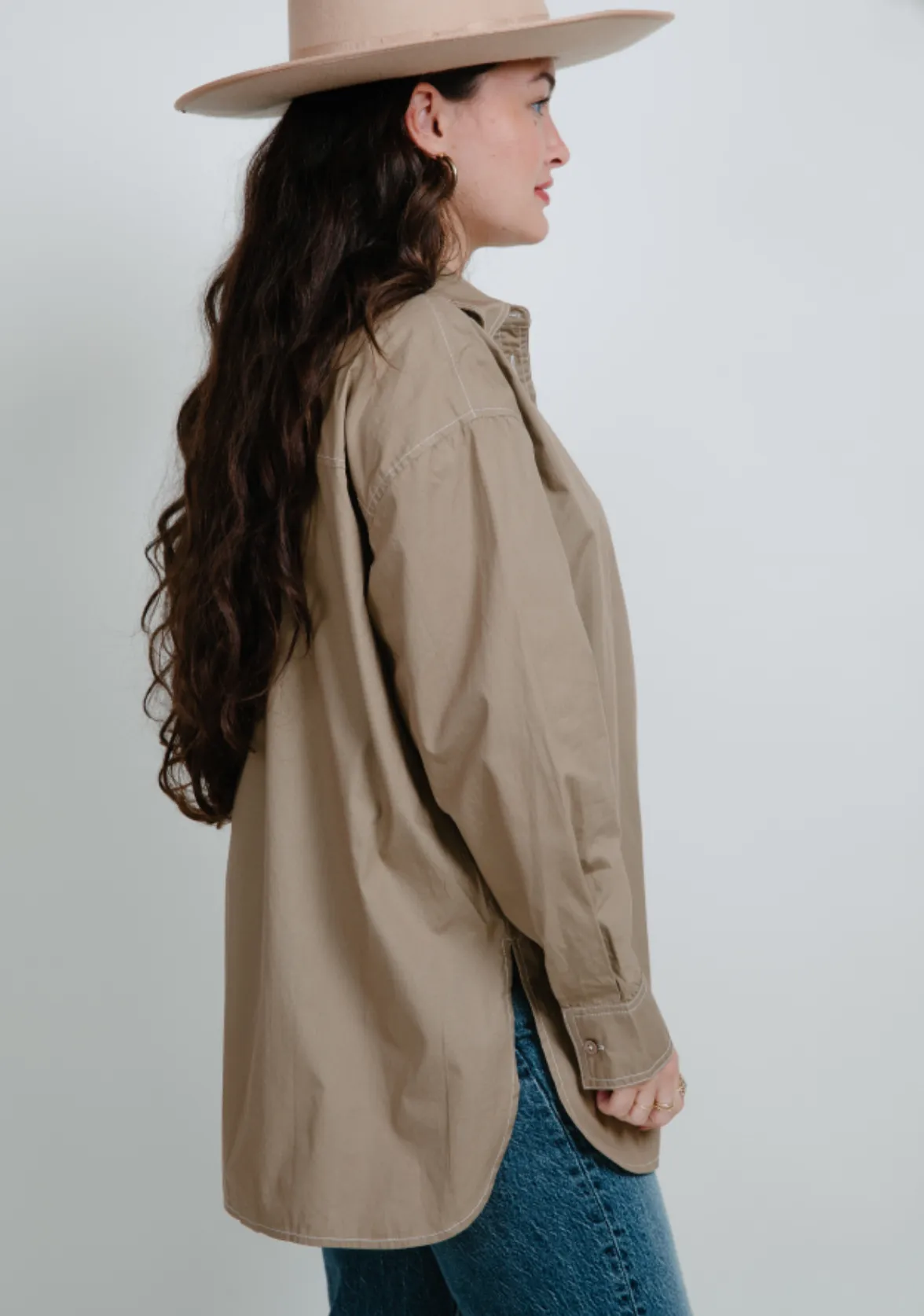 Make Way Button Up Blouse - Olive